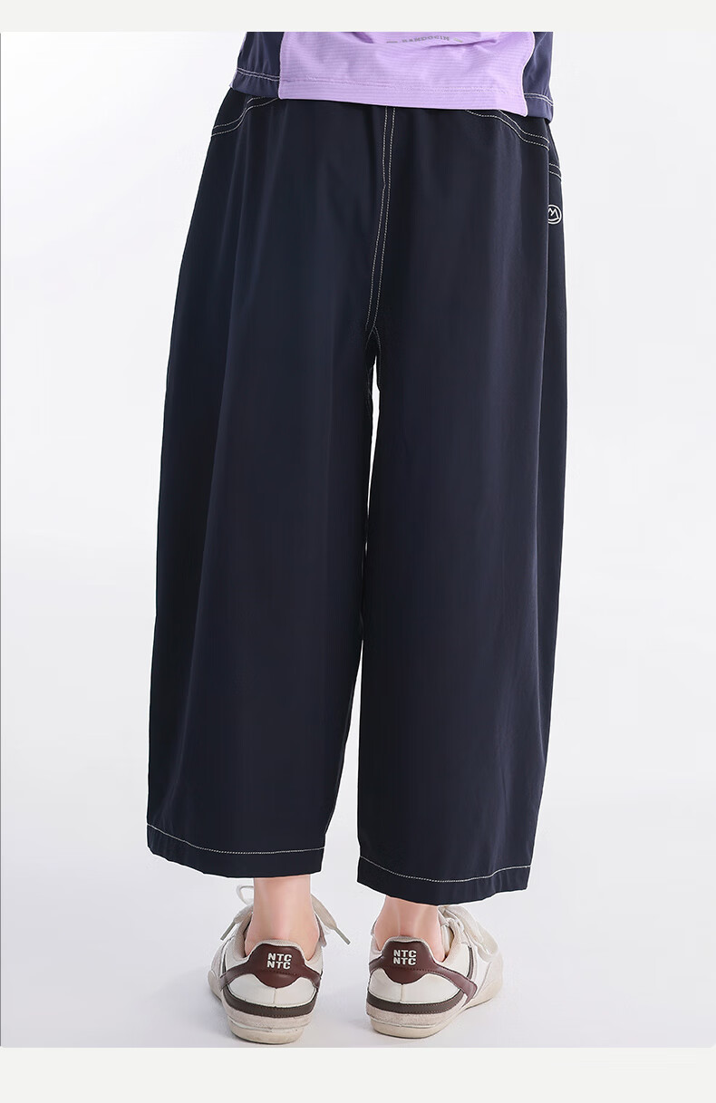 BANDOCIN Girls' Summer Lightweight Sports Capri Pants Stylish for Older Children, 2026 New Style, Dark Navy Blue, Size 120 13