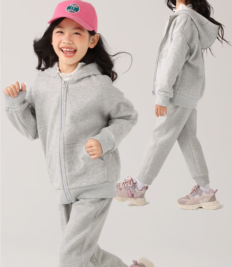 Baleno Girls' Outfit Set, Spring And Autumn 2026 New Style, Fashionable Hooded Cardigan for Girls, Children's Sportswear Two-Piece Set, Spring 2