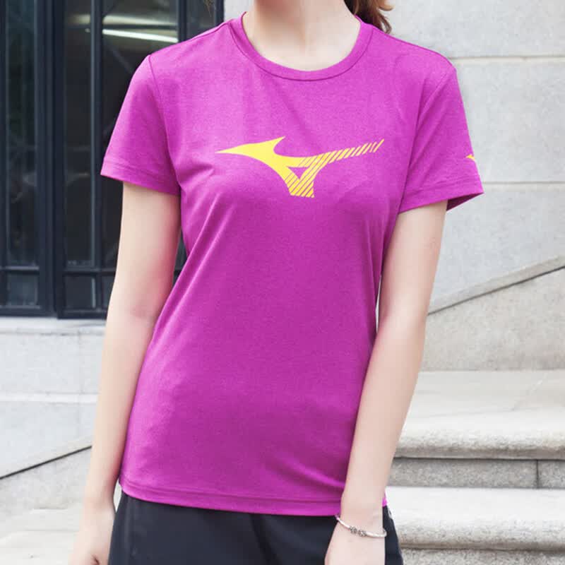 mizuno美津浓乒乓球短袖上衣t恤女士速干透气运动服k2ct8220百搭日常