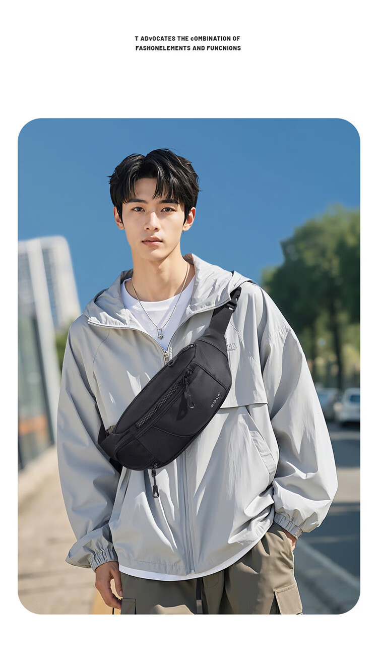 GOLF Casual Chest Bag, Men's Crossbody Bag, Cycling Phone Bag, Water-Resistant Shoulder Bag, Outdoor Small Messenger Bag, Sports Waist Pack 9