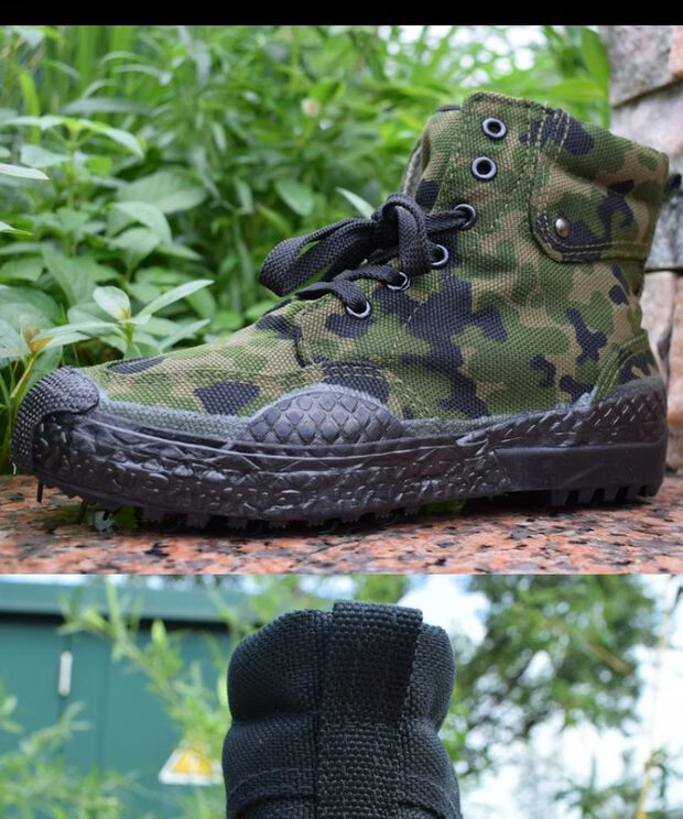 作训鞋 3537高帮黑色夏季透气帆布布鞋胶鞋男军训鞋工地解放鞋耐磨黄