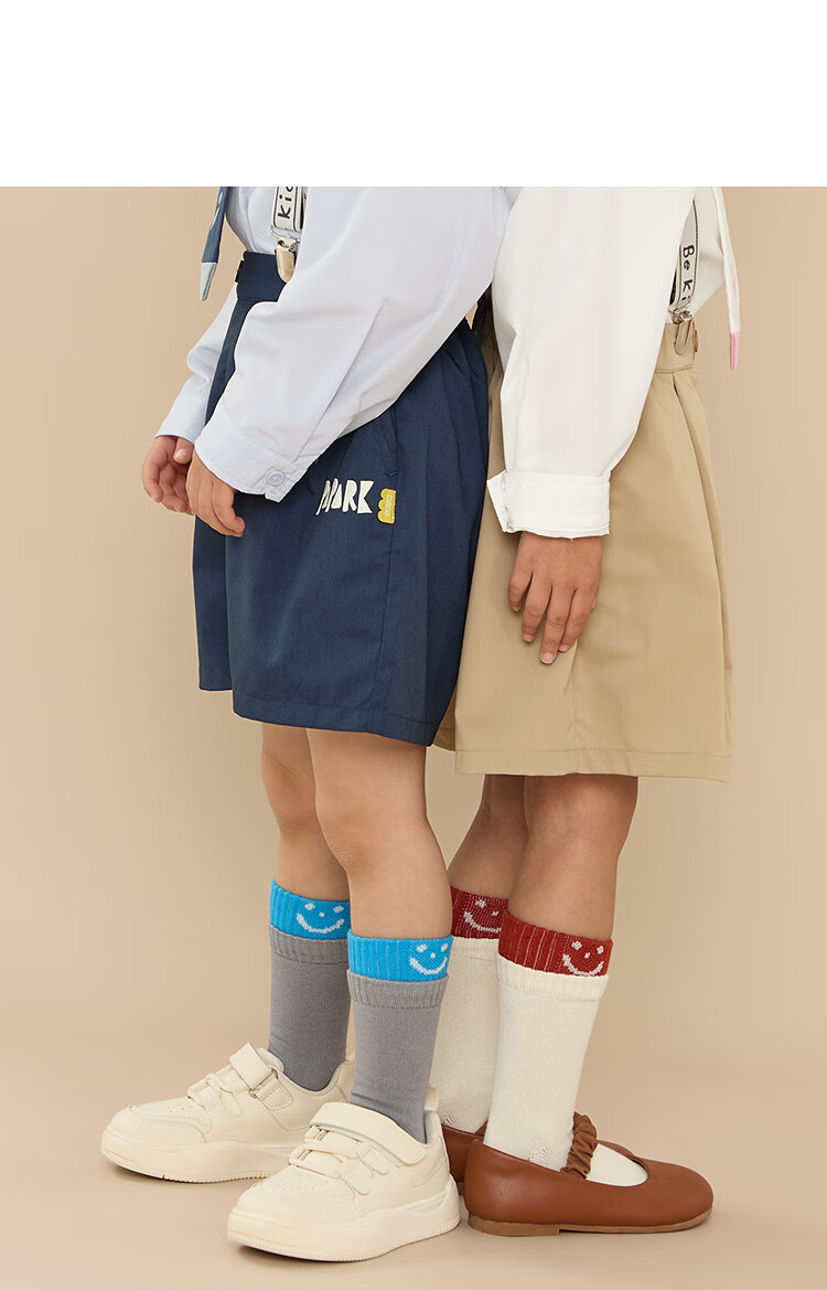 Papa Spring Children's Pants, Boys And Girls Preppy Style Versatile Kindergarten Shorts, Navy Blue-Short Pants, 120cm 4