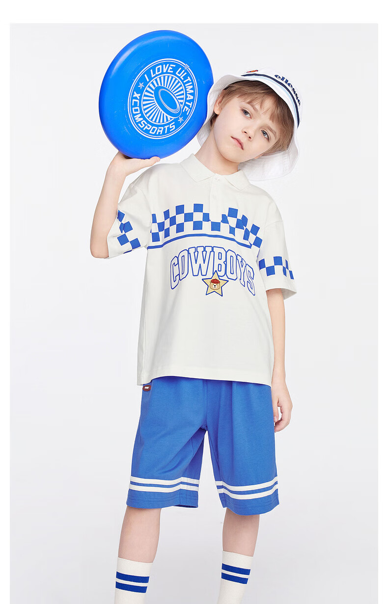 MQD Boys' Summer New Arrival, Preppy Style Sports Casual Short-Sleeve Top And Shorts Two-Piece Set 5