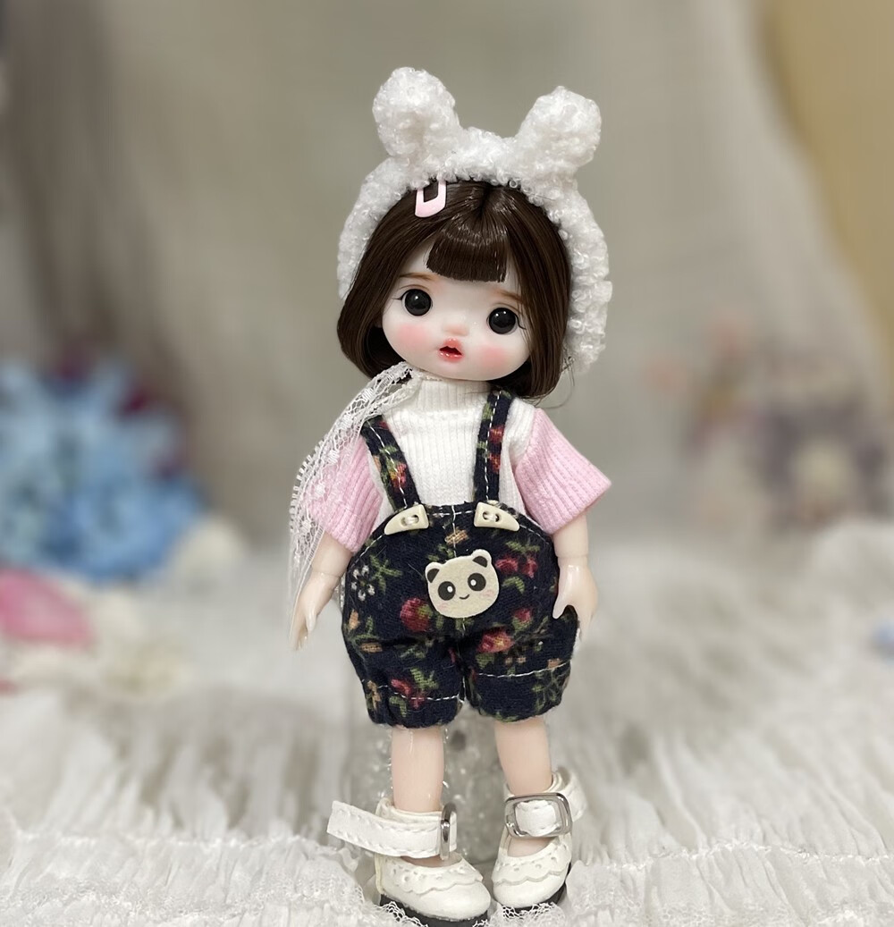 叮小马娃娃改妆bjd换装娃娃8分娃娃3d真眼女孩生日洋娃娃 黄卡其丸子