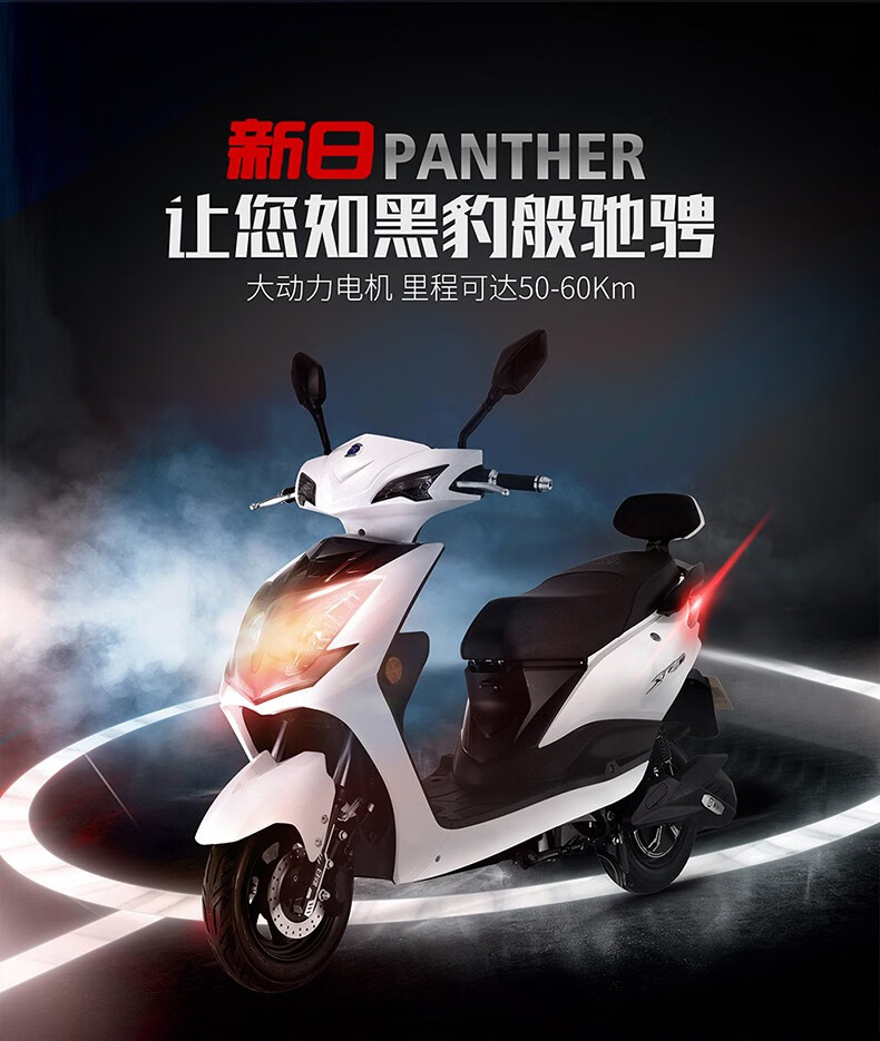 新日(sunra)电动车 黑豹电动代步车电瓶车踏板车豪华运动款成人越野