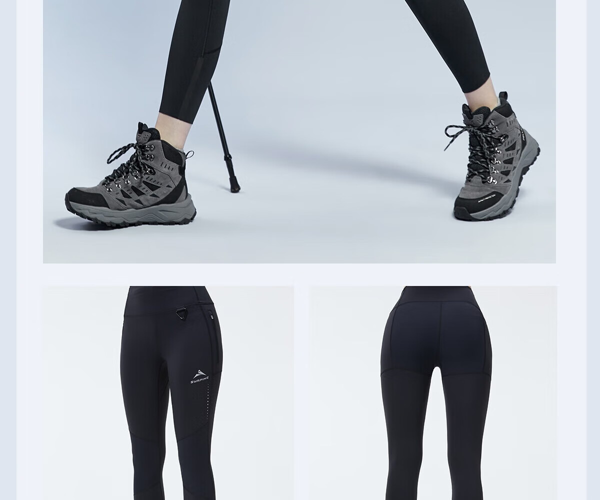 SURPINE Tafeng Series Wear-Resistant Reinforced Hiking Tight Pants, Outdoor Sun Protection Quick-Dry Long Pants, Obsidian Black, L 21