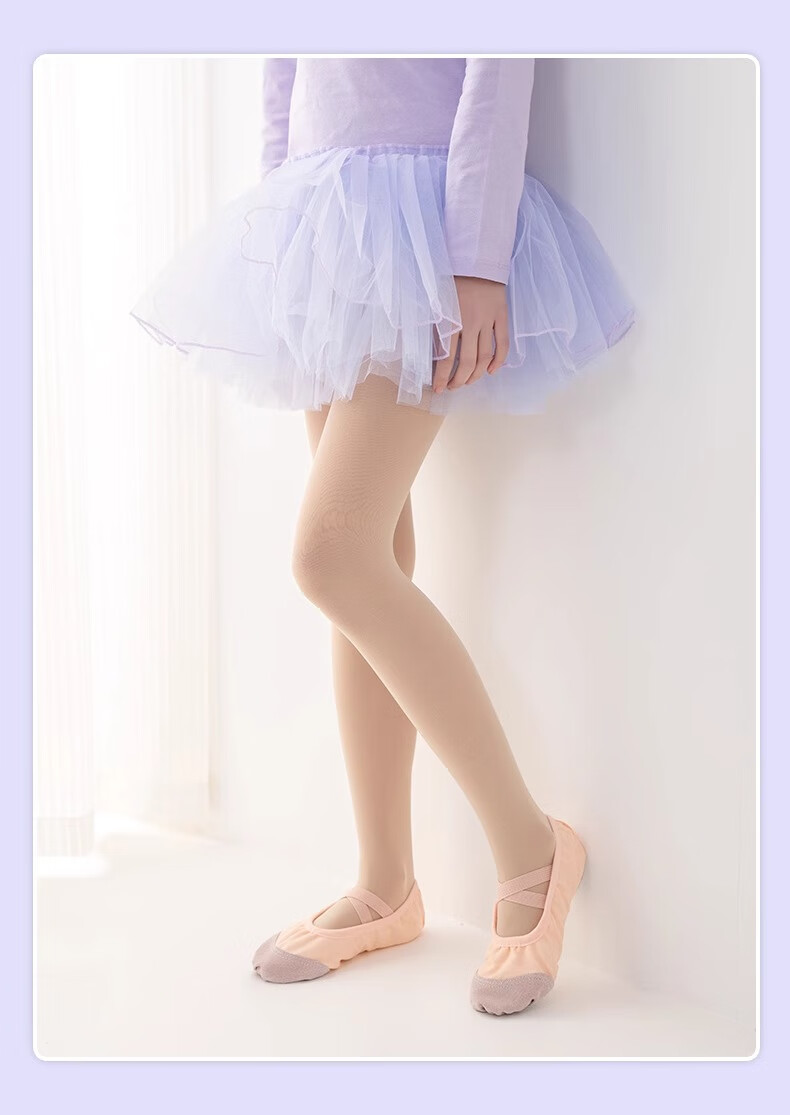 LangSha Children's Dance Tights, Girls' Practice White Anti-Sprain Pantyhose, Ultra-Thin Stockings for Dancing, Ballet Tights Suitable for Outdoor Wear 14