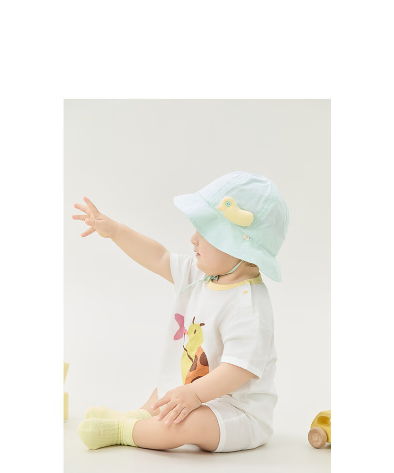 Papa Summer Baby Pure Cotton Romper for Boys And Girls, Fun Short-Sleeve Bodysuit, Yellow - Bodysuit, 66cm 8