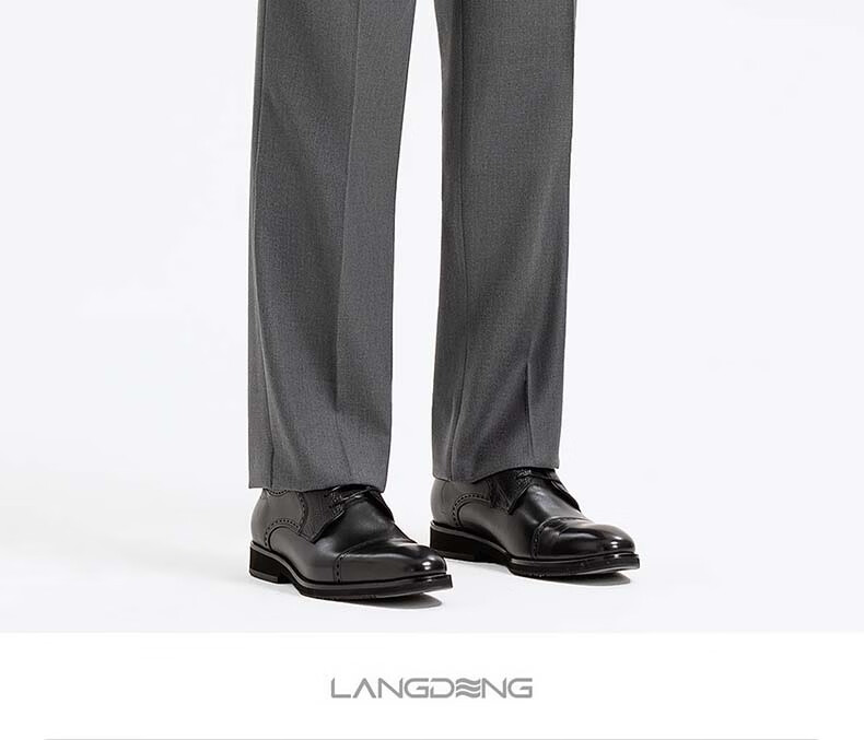 Langdeng Business Men's Formal Dress Pants Spring Autumn New Easy-Care Straight Slim Fit Commuter Suit Trousers for Men 20