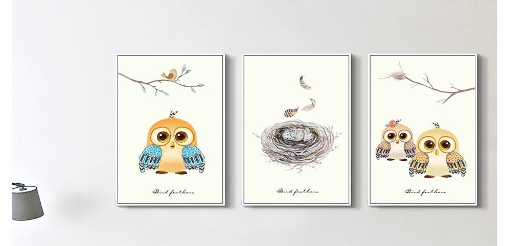 北欧ins风格卡通儿童房装饰画现代简约卧室床头挂画三联壁画 共享单车