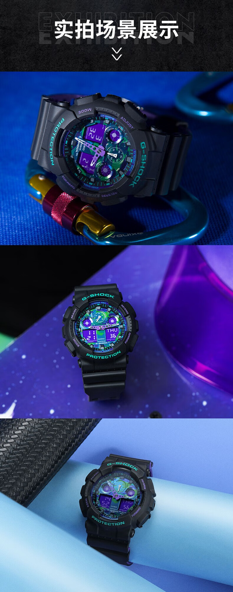 卡西欧(casio) 卡西欧手表男gshock官方ga-100bl海洋之心黑武士学生