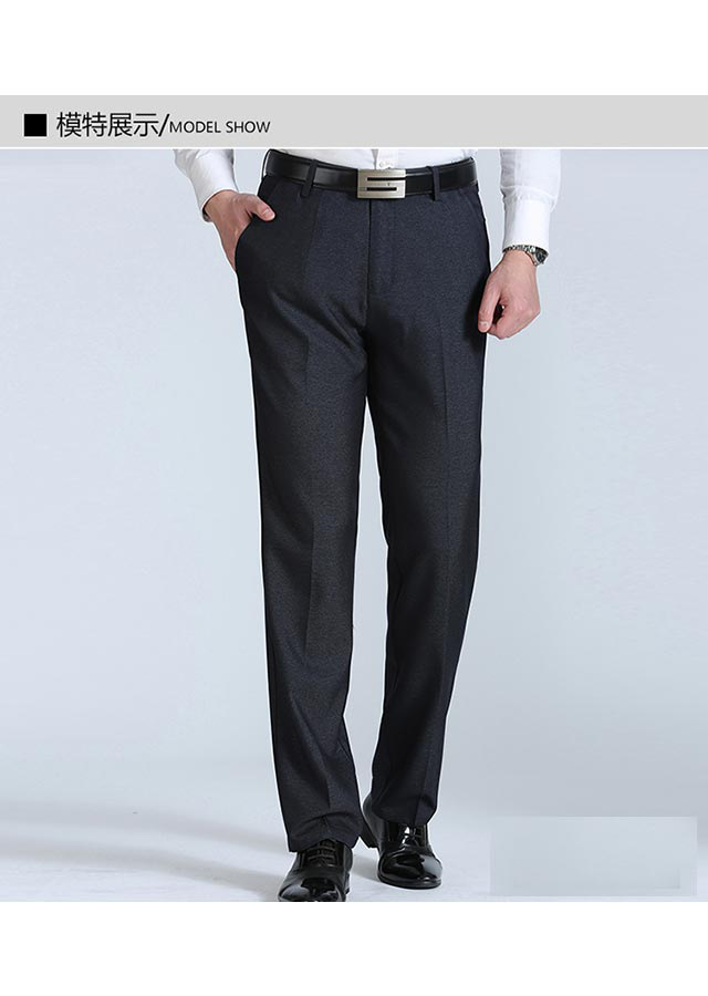 宽松西裤男士夏季薄款爸爸大码高腰商务正装中老年西装裤长裤麻料夏季