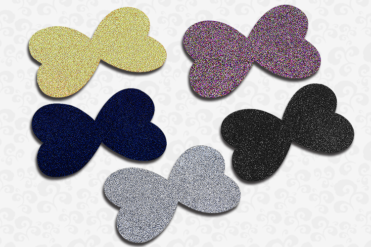 头发贴个性魔法贴魔术贴粘发帖头饰品女 闪粉-对称爱心(5个颜色各1个)