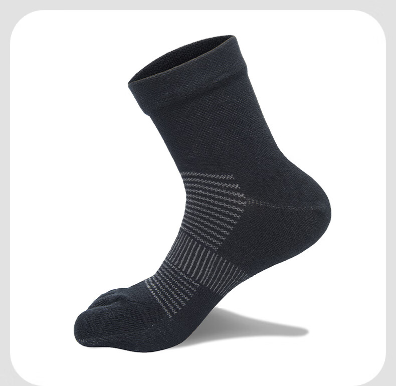 TFO DuPont Coolmax Outdoor Five-Toe Socks Quick-Dry Toe-Separated Outdoor Running Hiking Socks 2902502 Black L 7