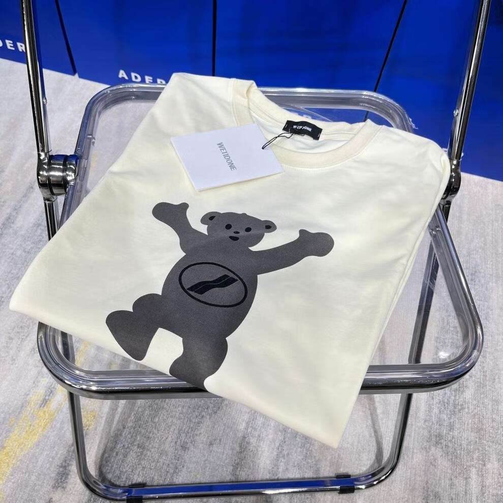 we11done联名拉链熊卫衣 we11done男女情侣款宽松 wd印花小熊长袖上衣