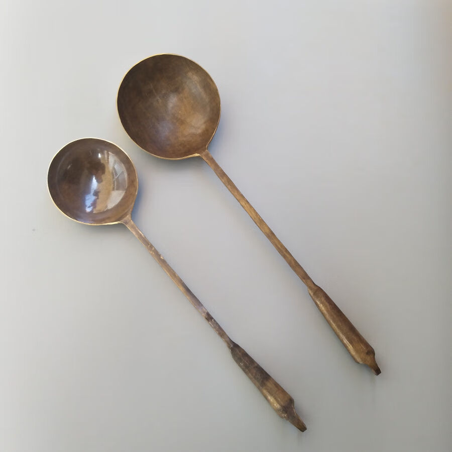 手工老式黄铜勺子铜铲子饭勺汤勺炒菜包子豆花铲铜勺家用厨房厨具