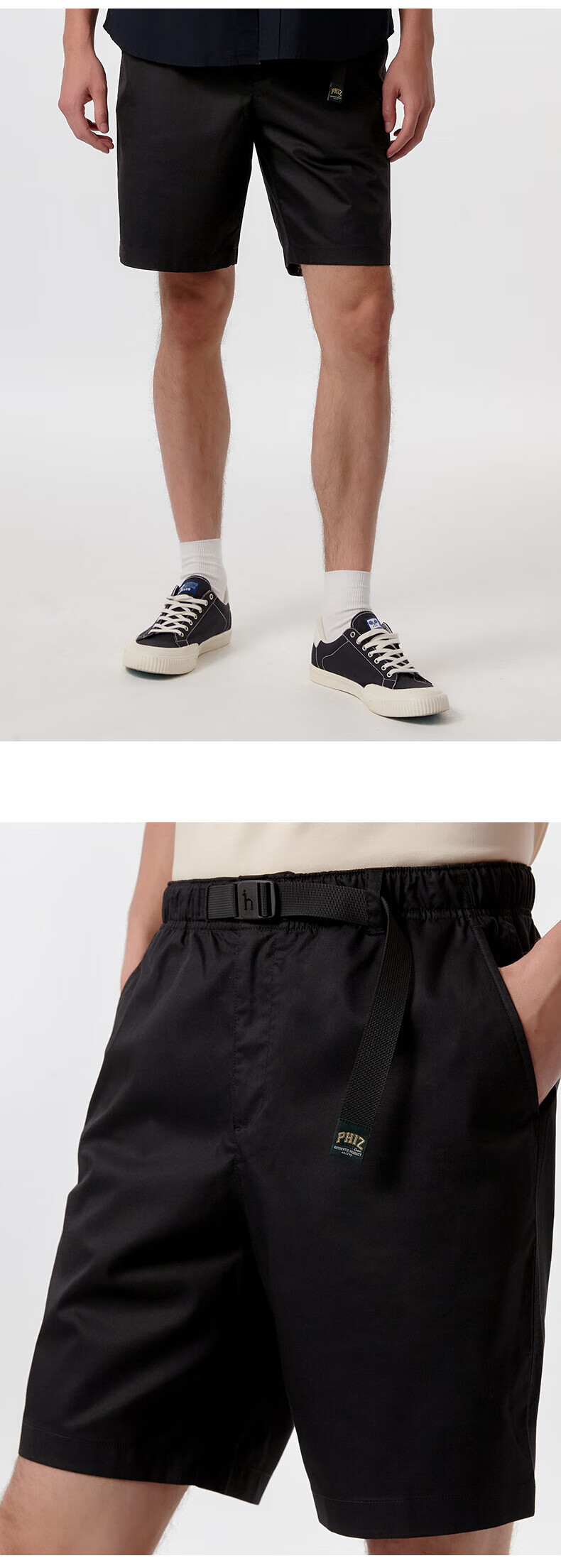 HAZZYS Men's Clothing, Summer Blend Men's Pants [PHIZ Series], Elastic Band Design Loose Shorts for Me 9