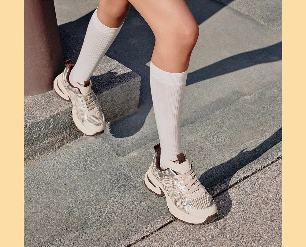 TOOMANYSHOES Celebrity Style Unisex Casual Sports Thick-Soled Platform Dad Sneakers Swirl Center Silver Gray Size 37 4
