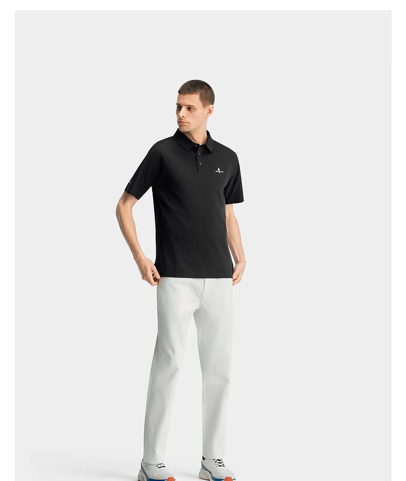 Biyinlefen [Sun Protection Quick-Dry] Summer Men's Casual Outdoor Simple Skin-Friendly Moisture-Wicking Loose Short-Sleeve Polo Shirt Top 9