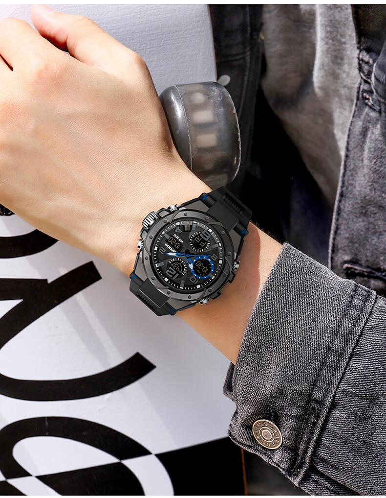 GEORGCOUNT Men's Multifunctional Sports Alarm Clock Electronic Watch for Middle School, High School Students, Men, Waterproof Youth Male Wearers 10