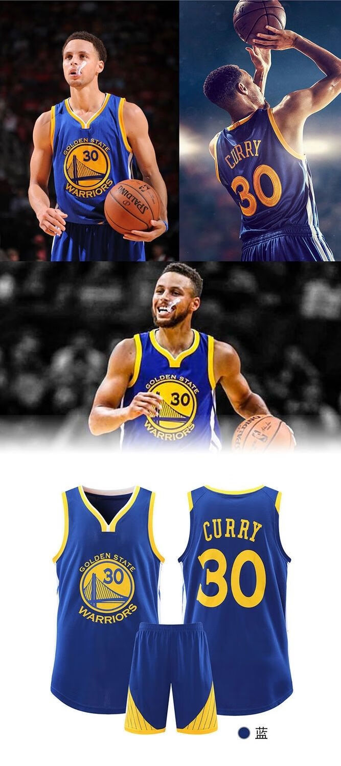 滕讯体育nba同款勇士球衣30号11汤普森杜兰特篮球服套装男女背心定制