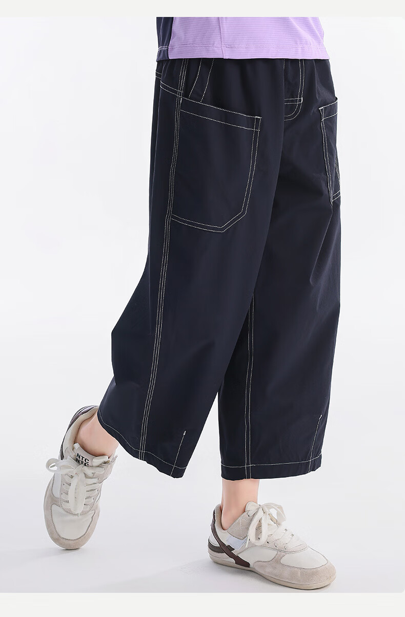 BANDOCIN Girls' Summer Lightweight Sports Capri Pants Stylish for Older Children, 2026 New Style, Dark Navy Blue, Size 120 11