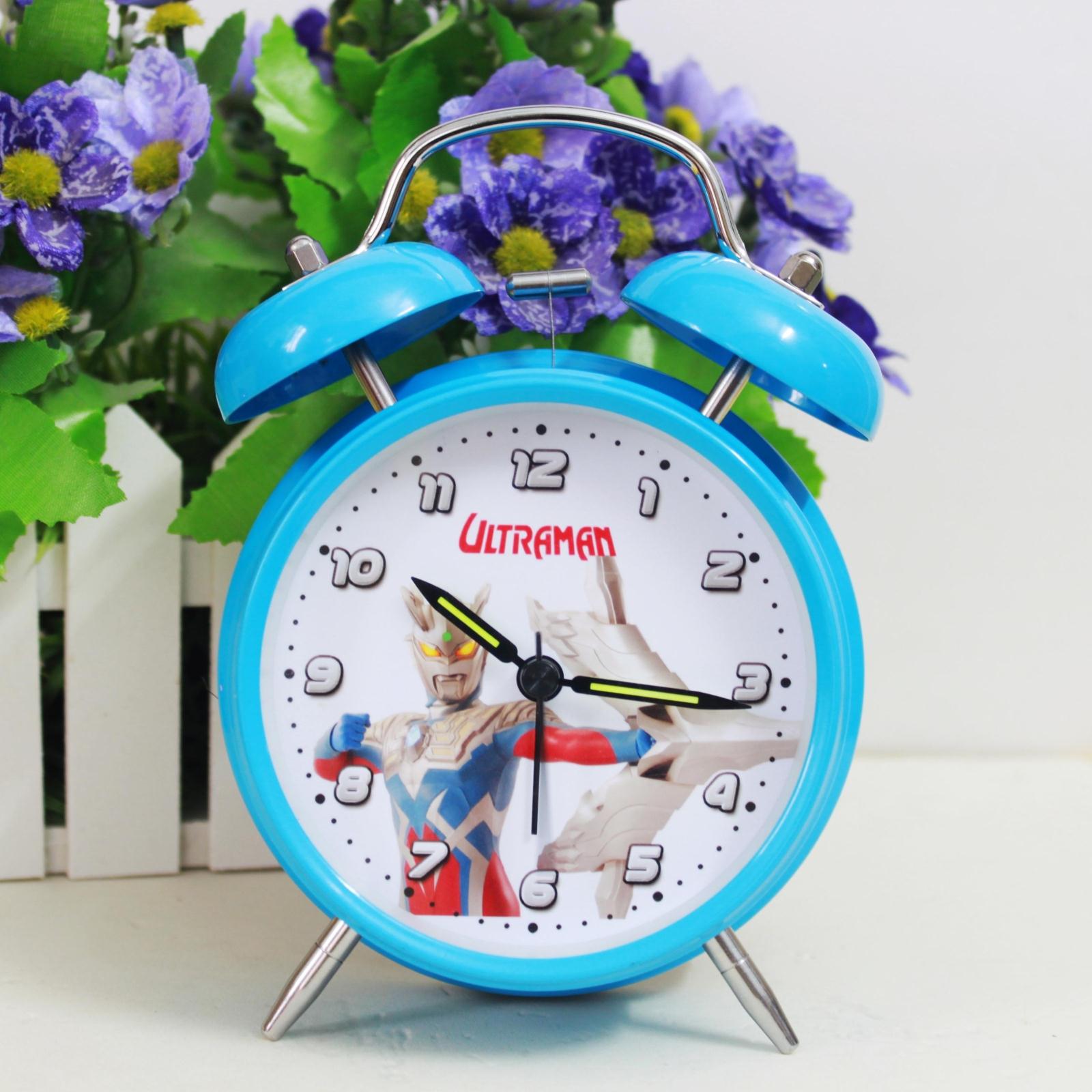 4寸银河赛罗奥特曼超人闹钟超大声打铃静音卡通儿童动漫文具 小号3寸