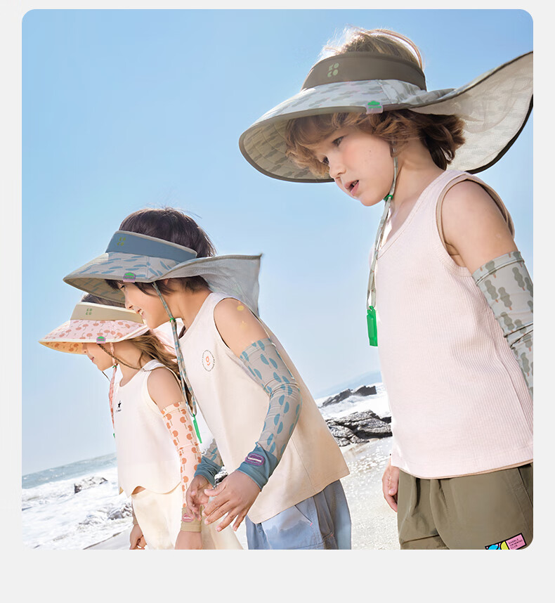Kocotreekk Kids UV Protection Wide Brim Open Top Hat Breathable Neck Guard Cap Blue Green M 28