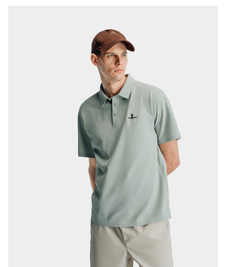 Biyinlefen [Sun Protection Quick-Dry] Summer Men's Casual Outdoor Simple Skin-Friendly Moisture-Wicking Loose Short-Sleeve Polo Shirt Top 7