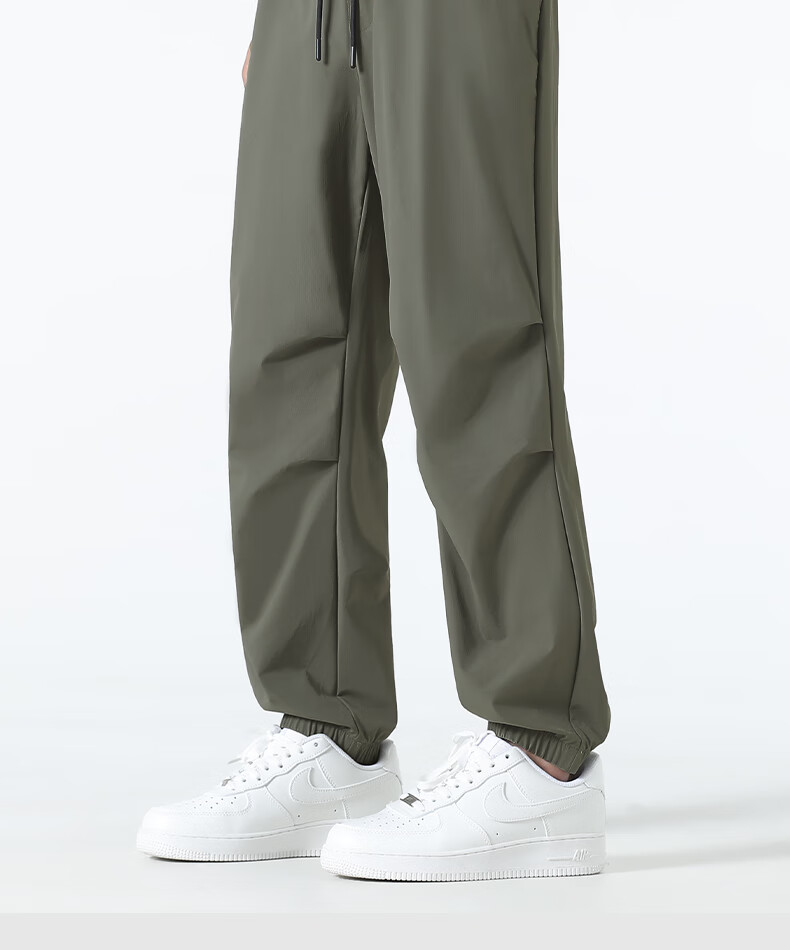 MINISO Men's Sports Casual Pants, Summer Cool-Feeling Quick-Dry High Street Premium Tactical Cargo Pants Trendy, Light Beige, M 7