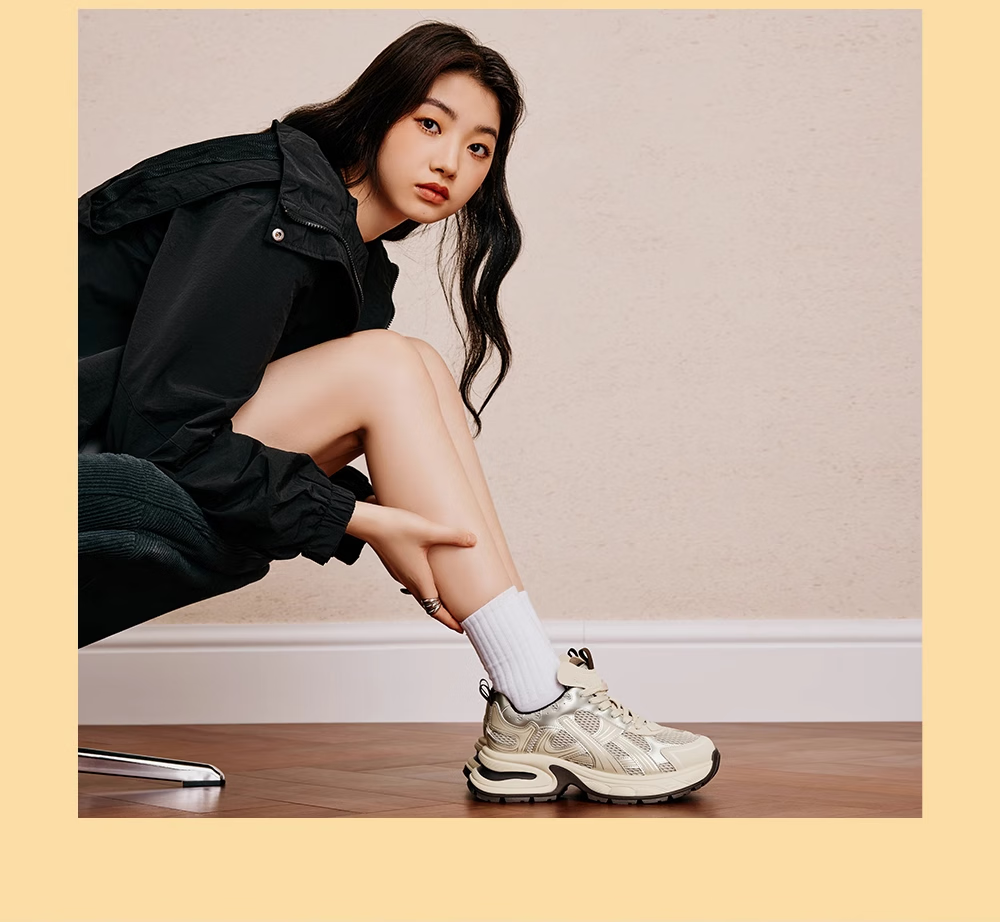 TOOMANYSHOES Celebrity Style Unisex Casual Sports Thick-Soled Platform Dad Sneakers Swirl Center Silver Gray Size 37 10
