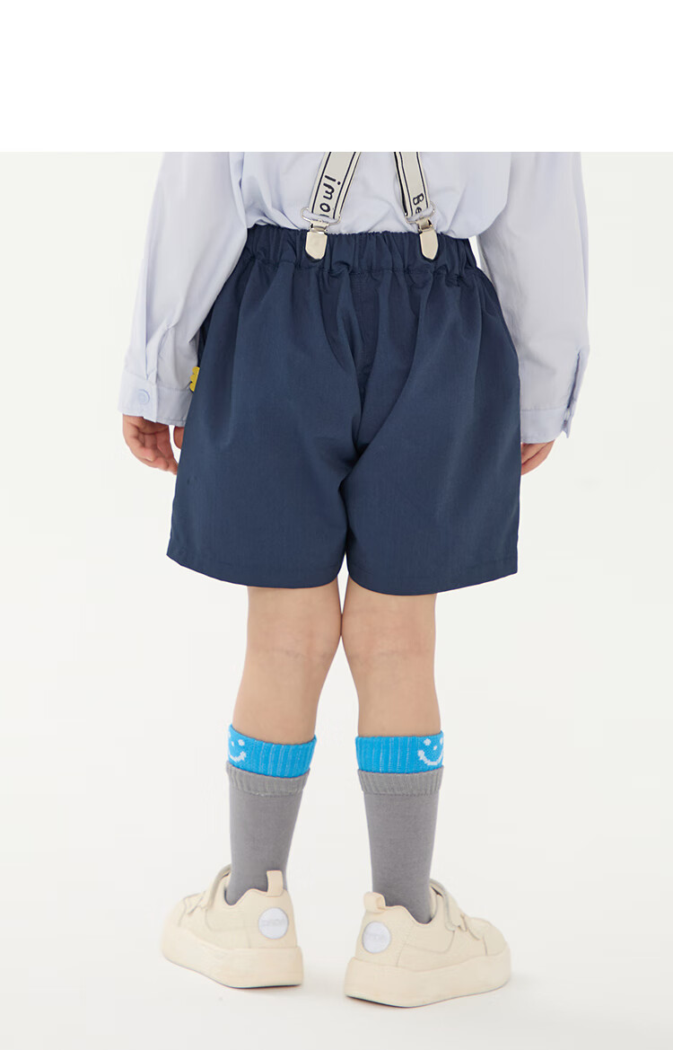 Papa Spring Children's Pants, Boys And Girls Preppy Style Versatile Kindergarten Shorts, Navy Blue-Short Pants, 120cm 11