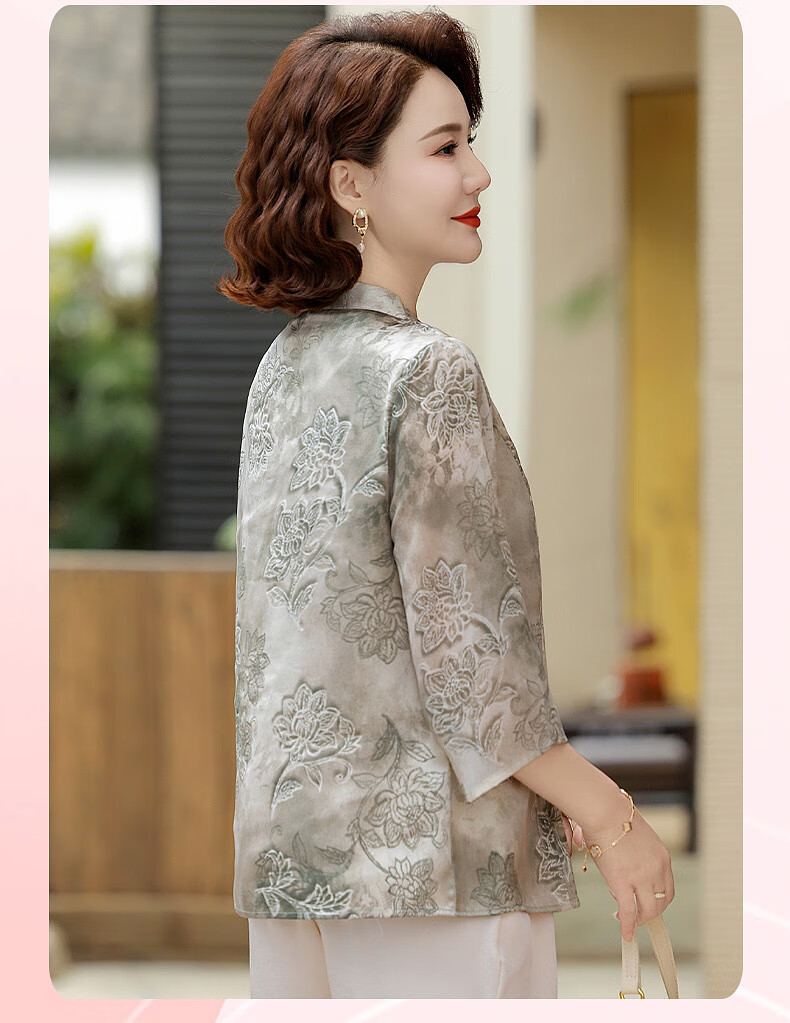 Hodo Mom Summer National Style Shirt T-Shirt 2026 New Fashion Loose Middle-aged and Elderly Women's Top and Pants Set 16