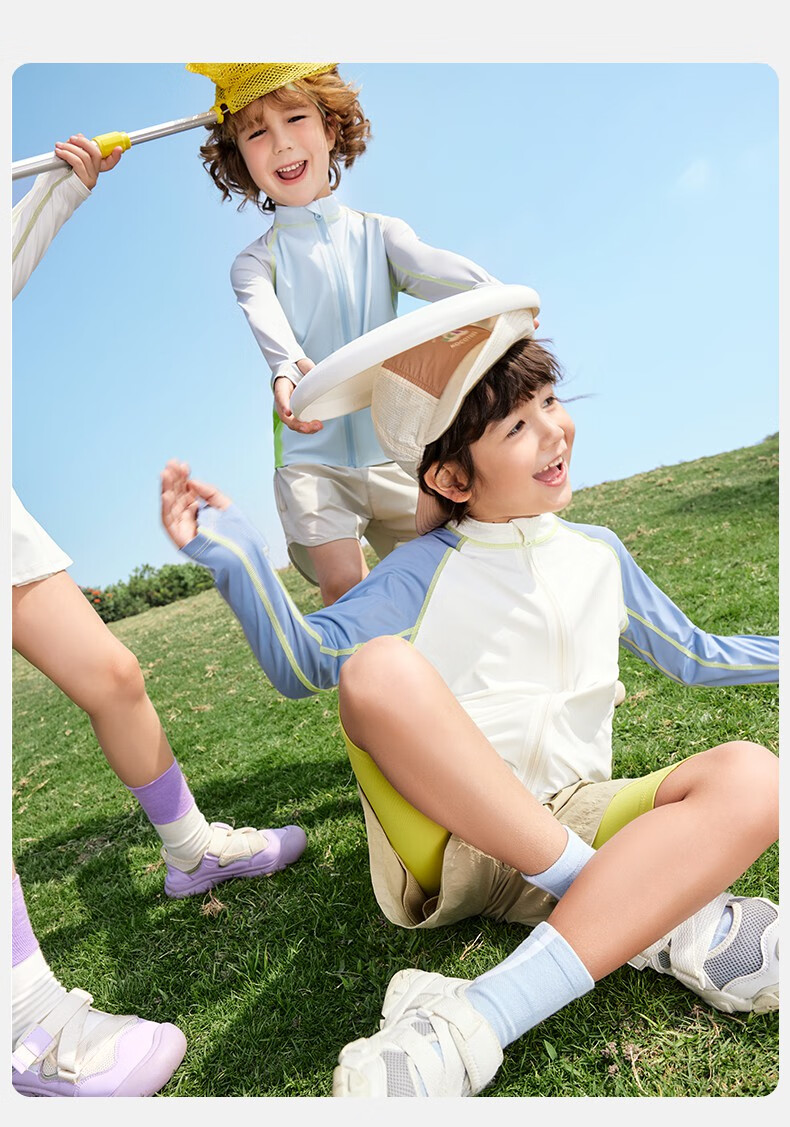 Kocotree Children's Sun Protection Clothing, Original Yarn Ice Silk Jacket, Boys And Girls UV Protection Ice Skin Coat 28