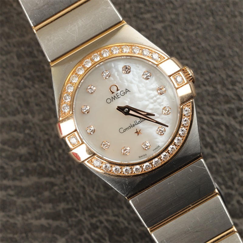 二手95新欧米茄女表omega星座系列石英腕表18k黄金奢侈品手表24mm原钻