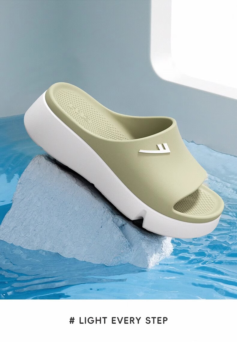 Warrior Thick Sole Women's EVA Non-Slip Home Bathroom Slippers Outdoor Wear Resistant Beach Shoes Avocado Green Size 36-37 13