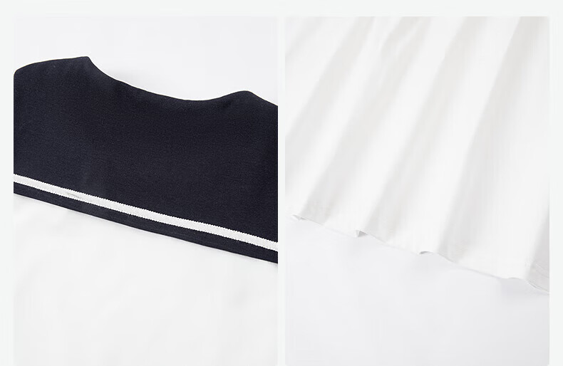 DEESHA Girls' Dress 025 Summer Navy Collar Dress for Older Children, Light Navy Blue, Size 120 14