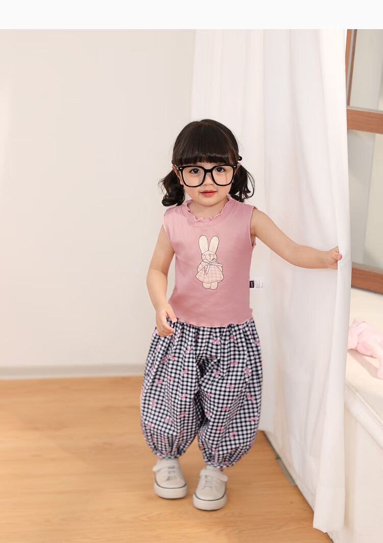 LUSON Baby Girl Pants, 2025 Summer New Stylish All-Over Print Joggers, Infant Mosquito-Proof Trousers 29