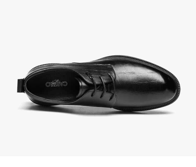 CARTELO 2025 New Men's Leather Shoes, Breathable Business Casual Men's Shoes, British Style Dress Shoes K059 Black Size 40 3