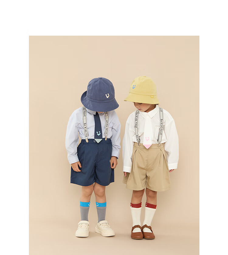 Papa Spring Children's Pants, Boys And Girls Preppy Style Versatile Kindergarten Shorts, Navy Blue-Short Pants, 120cm 3