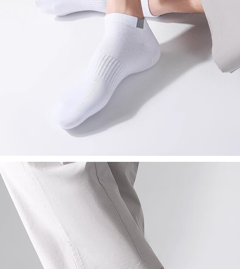 Mianmanman Men's Socks, Xinjiang Cotton Short Socks, Antibacterial And Odor-Resistant, Thin Summer Style, Breathable, Non-Slip, Waist-Cinching Low-Cut Boat Socks, 10 Pairs Pack, Tt 15