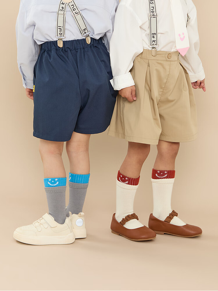 Papa Spring Children's Pants, Boys And Girls Preppy Style Versatile Kindergarten Shorts, Navy Blue-Short Pants, 120cm 5