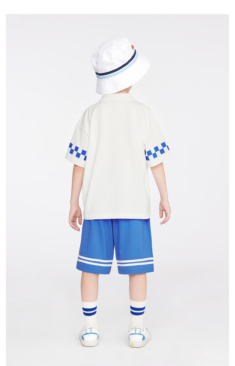 MQD Boys' Summer New Arrival, Preppy Style Sports Casual Short-Sleeve Top And Shorts Two-Piece Set 8