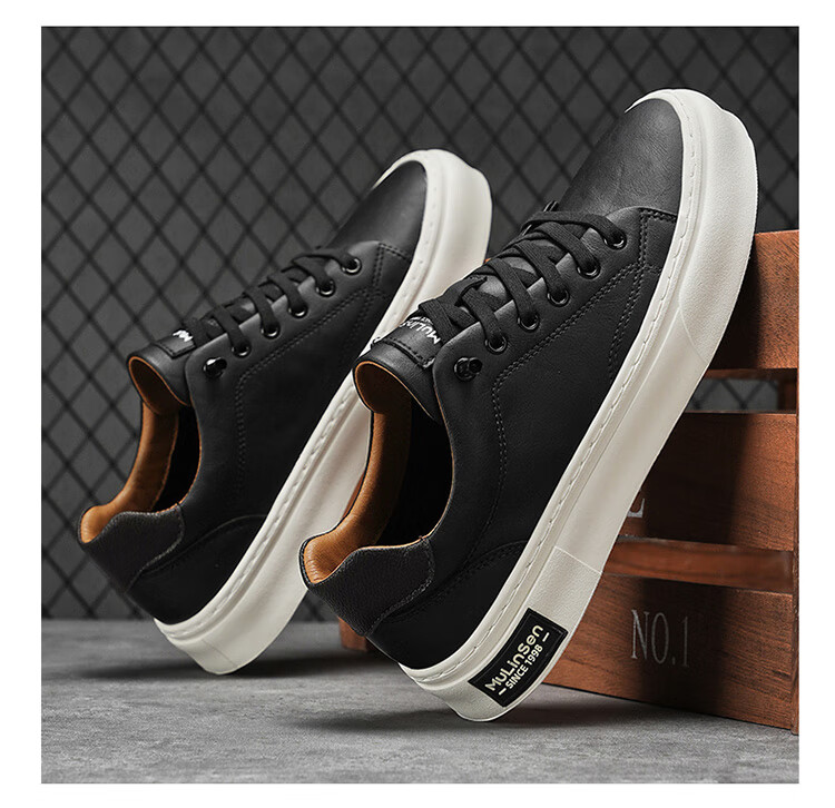 Mulinsen Men's Spring Summer Breathable Casual Business Office Sneakers Student Commuting Sports White Shoes 9