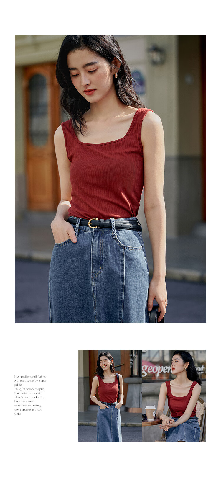 INMAN Slim Fit Vest Women Summer Base Layer Slimming Inner Wear Outer Wear Black L 19