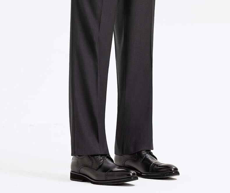 Langdeng Business Men's Formal Dress Pants Spring Autumn New Easy-Care Straight Slim Fit Commuter Suit Trousers for Men 22