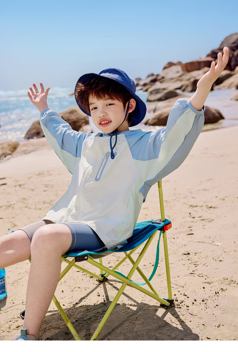 EBAER Kids Sun Protection Jacket Summer UV Protection Breathable Skin Jacket Nordic Blue 160 26