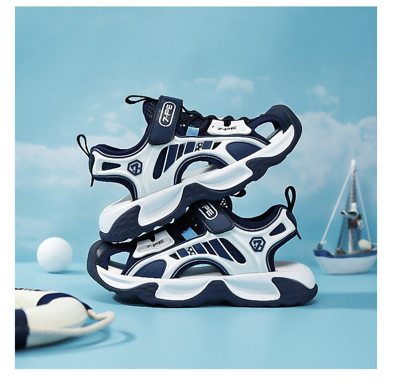 7-PE Boys' Sandals 2026 Summer New Closed-Toe Anti-Collision Sports Beach Breathable Kids' Shoes for Older Children 11