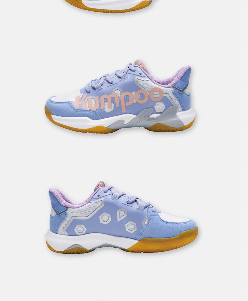 KUMPOO Badminton Shoes, Non-Slip, Wear-Resistant, Anti-Twist, Shock-Absorbing, Lightweight, Breathable, Professional Sports Shoes KH-G76 White-Gray Size 37 19