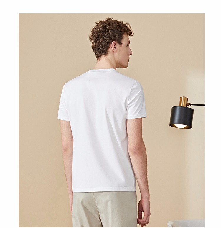 lampo/蓝豹新品男士夏季时尚休闲印花豹子棉弹圆领短袖t恤衫 黑色xb